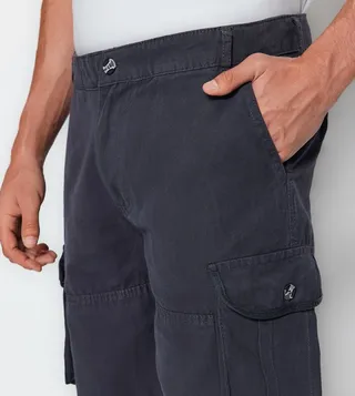Button Closure Cargo Shorts