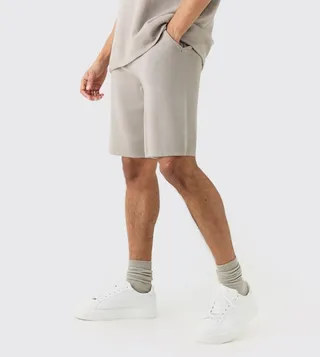 Relaxed Mid Rise Knitted Shorts