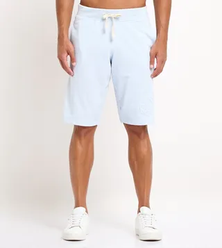Logo Embossed Drawstring Waist Shorts