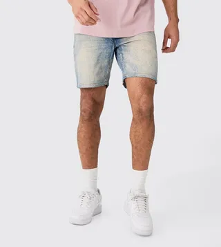 Faded Slim Fit Denim Shorts
