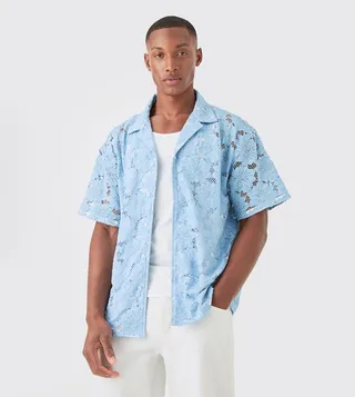 Floral Embroidered Lace Shirt