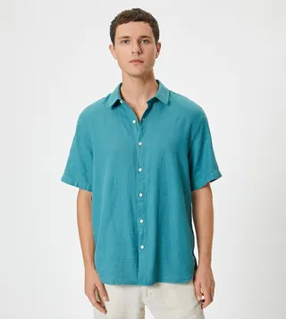 Textured Short Sleeves Casual Shirt