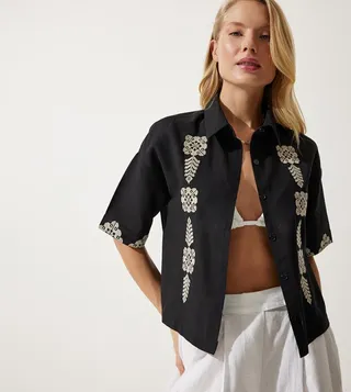 Embroidered Short Sleeves Shirt