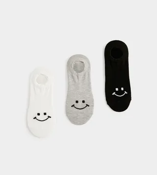 Pack of 3 Patterned No Show Socks