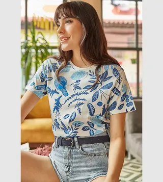 Floral Printed Short Sleeves T-Shirt