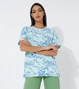Aero Girl's All Over Print Oversized T-Shirt