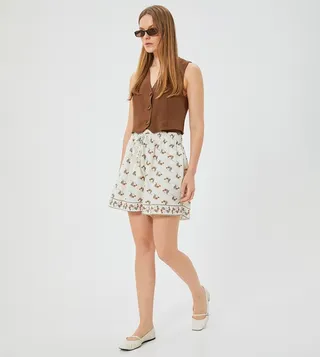 Floral Drawstring Waist Shorts