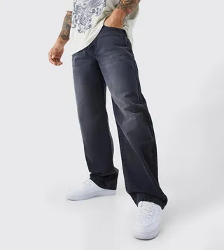 Faded Mid Rise Baggy Fit Jeans