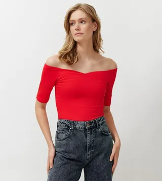 Solid Off Shoulder Top