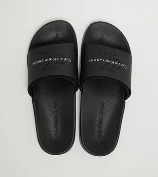 Monogram Detail Open Toe Slides