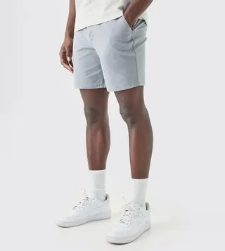 Fixed Waist Skinny Fit Chino Shorts