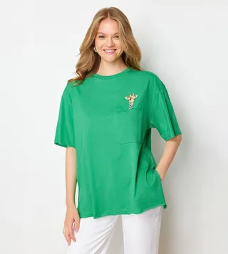Printed Short Sleeves Oversized T-Shirt