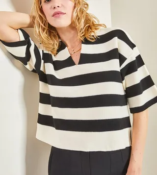 Striped Oversized Sweater Top