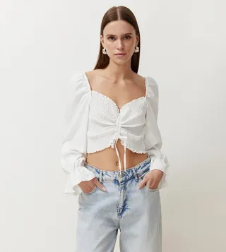 Gathered Detail Crop Top