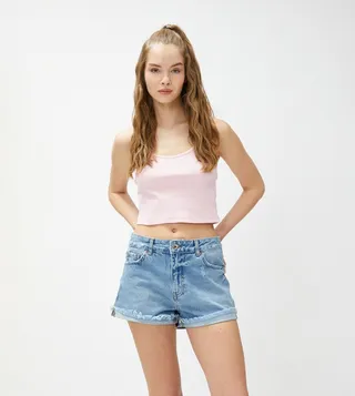 Ribbed Crew Neck Crop Top