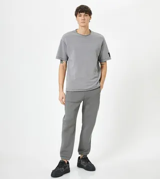 Solid Drawstring Waist Joggers