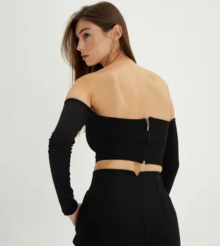 Back Zippered Crop Top