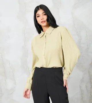 Textured Regular Fit Shirt with Button Placket
