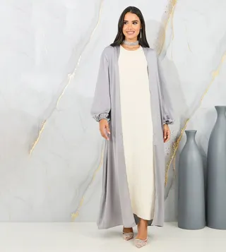 Satin Regular Fit Maxi Length Kimono