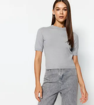 Knitted Short Sleeves Top