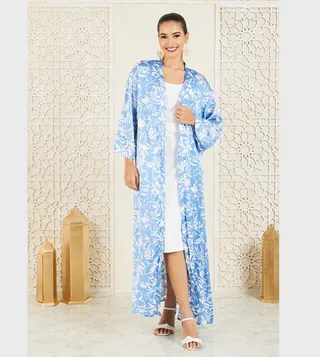 All Over Floral Print Maxi Kimono