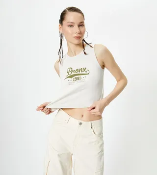 Printed Cropped Tank Top
