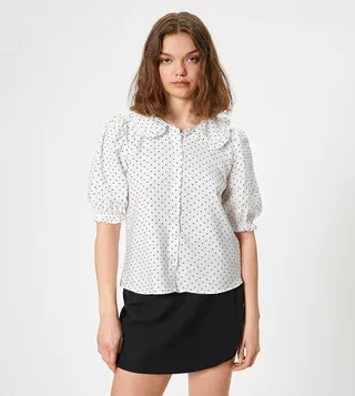 Polka Dots Peterpan Collar Shirt