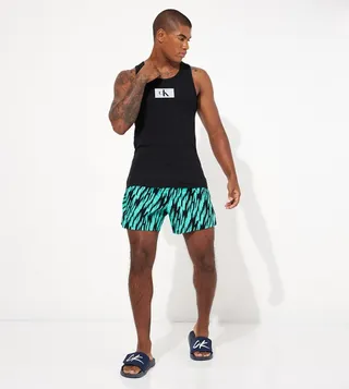 Logo Print Round Neck Pajama Set