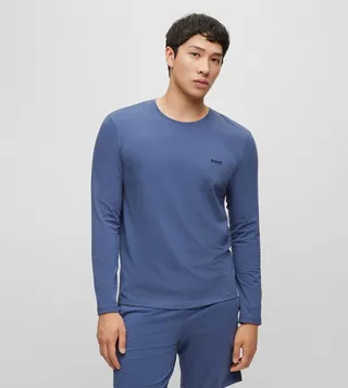 Crew Neck Long Sleeves Sleep T-Shirt