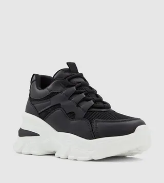 JENNAA Color Block Lace-Up Chunky Sneakers