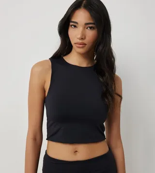 Contour Crew Neck Crop Tank Top