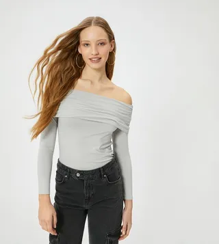 Solid Off Shoulder Top
