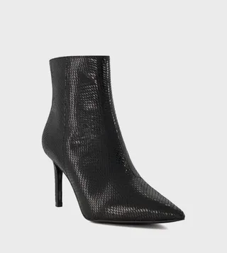 OONAZ Textured Heeled Ankle Boots
