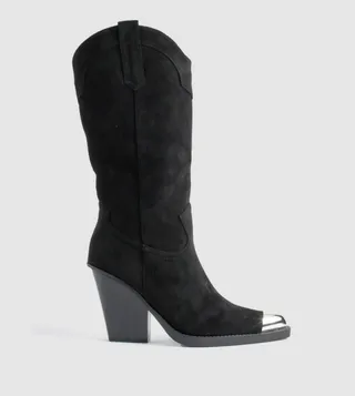 Toe Cap Chunky Rand Western Cowboy Boots