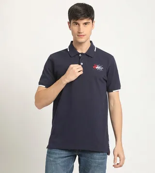 Logo Embroidered Contrast Trim Polo T-Shirt