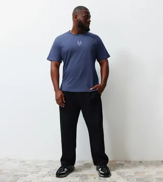 Plus & Tall Embroidered Crew Neck T-Shirt