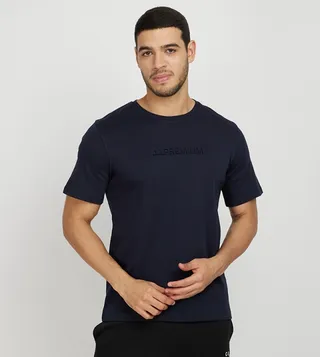 Debossed Detail Crew Neck T-Shirt