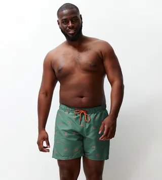 Plus & Tall Printed Drawstring Waist Swim Shorts