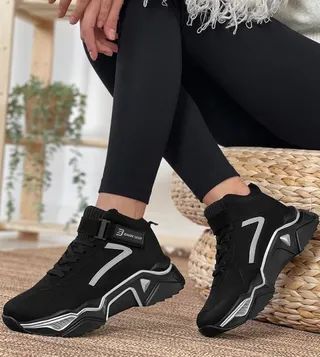 Suede Velcro Detail Sneakers