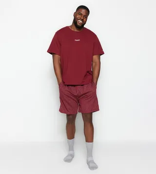 Plus & Tall Print Detail Shorts Pyjama Set