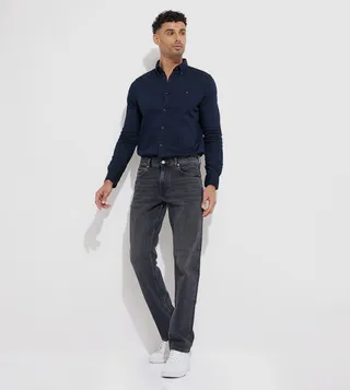 Mid Rise Straight Fit Jeans