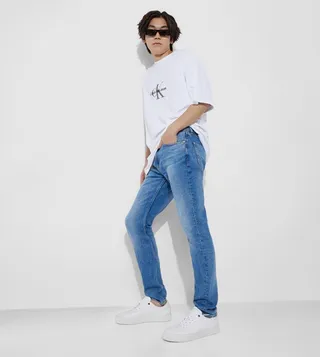 Faded Mid Rise Slim Fit Jeans