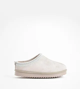 Embroidered Slip On Cosy Mules