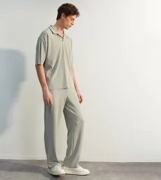 Limited Edition Cut Wide Leg Textured Sweatpants