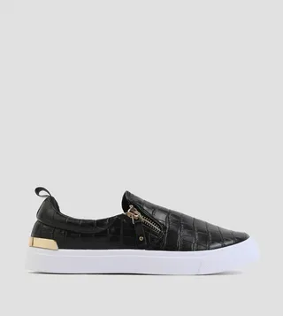 Croc Textured Slip-On Shoes