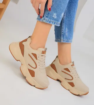 Color Block Lace-Up Sneakers