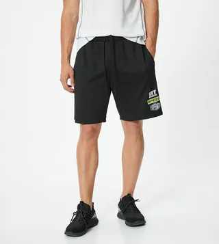 Printed Drawstring Waist Active Shorts