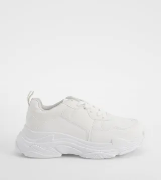Color Block Lace-Up Chunky Sneakers