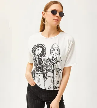 Printed Crew Neck T-Shirt