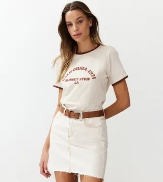Slogan Printed Short Sleeves T-Shirt